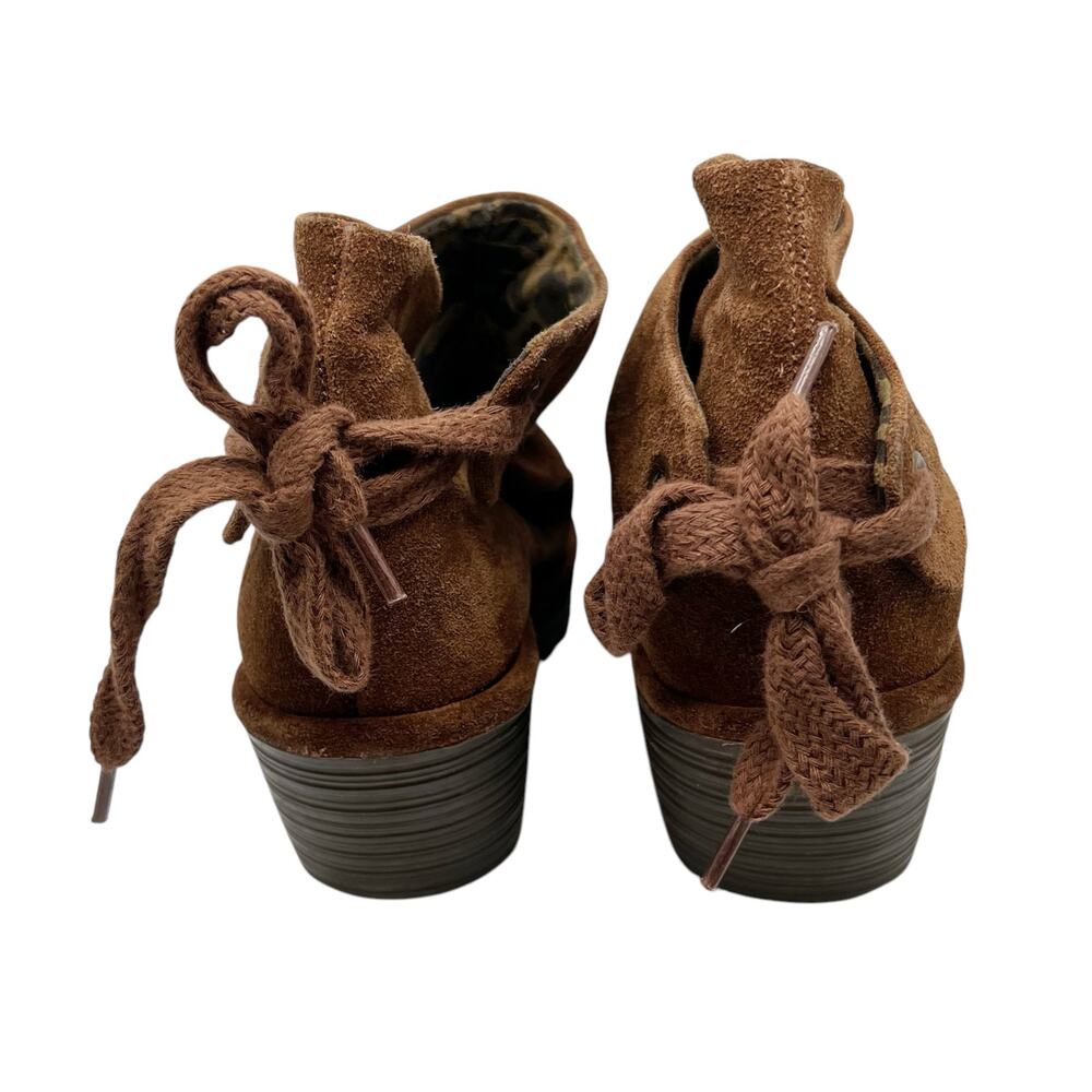 Fly London Yebi Camel Brown/Tan Suede Wedge Booties Ankle Boots Size 10 - Picture 5 of 7